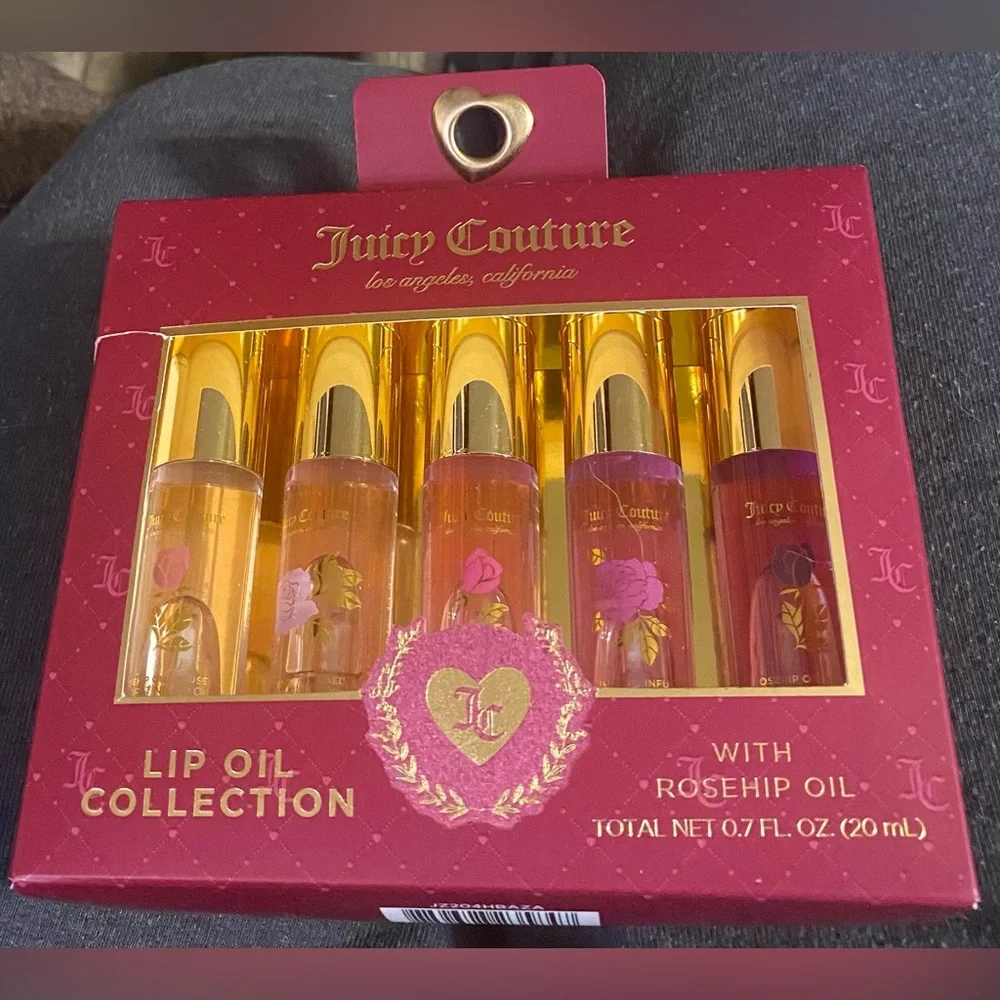 Juicy Couture NWT 5 Pack Lip Oil Gloss Set Scented With Rosehip Oil Makeup - Picture 1 of 4